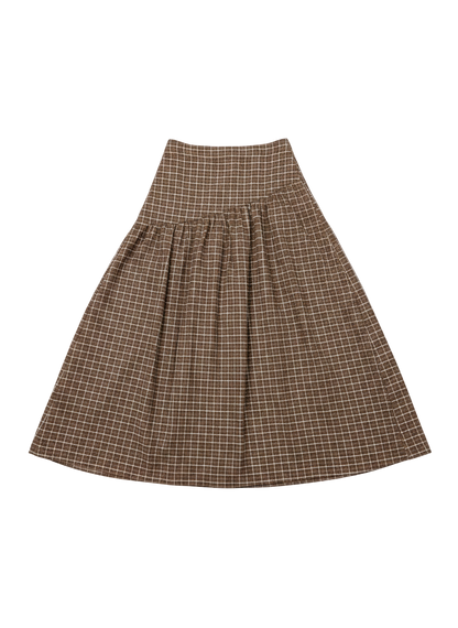 Falda Beth Cuadros Marrón