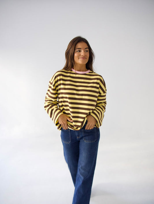 Camiseta Núria Amarillo Marrón