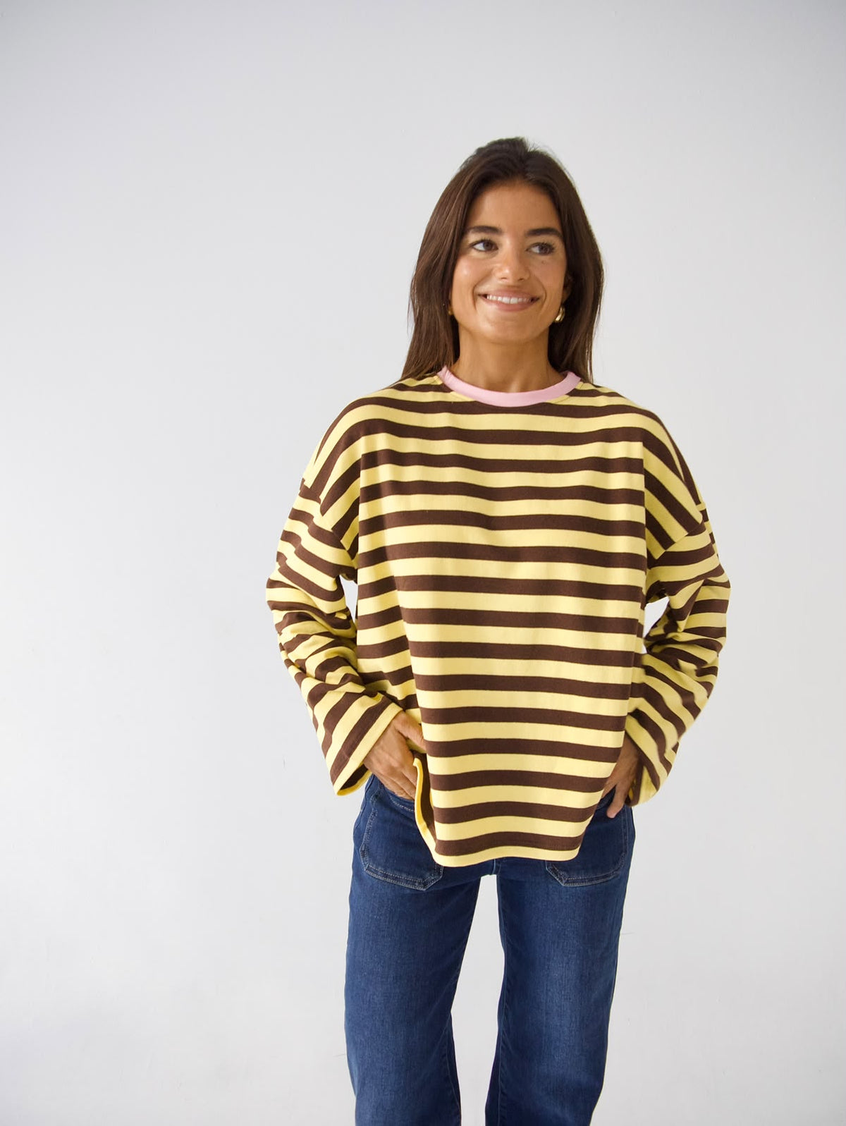 Camiseta Núria Amarillo Marrón