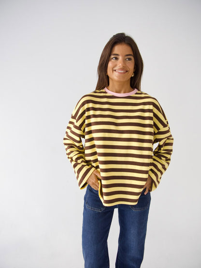Camiseta Núria Amarillo Marrón