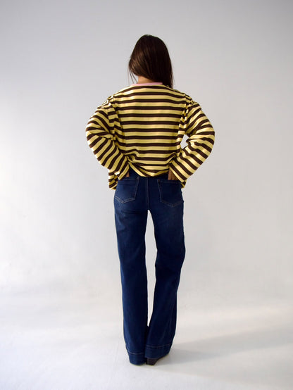 Camiseta Núria Amarillo Marrón