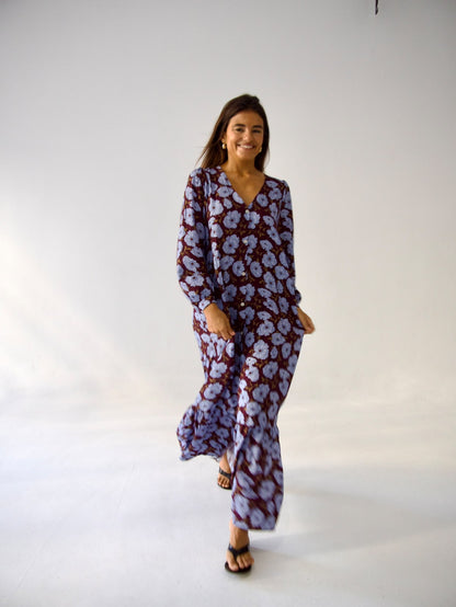 Vestido Micaela Flores Celeste