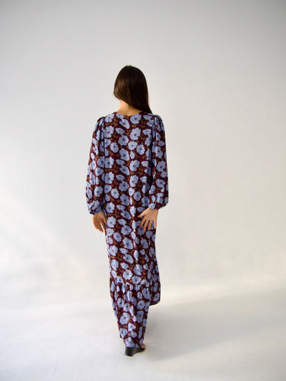 Vestido Micaela Flores Celeste