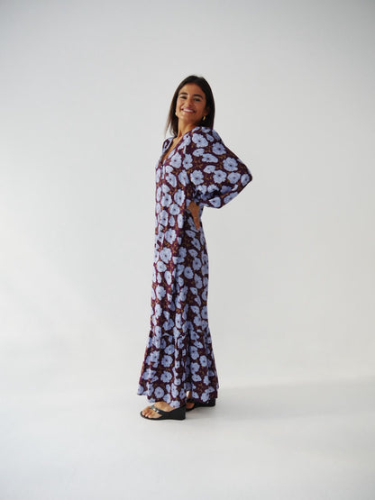Vestido Micaela Flores Celeste