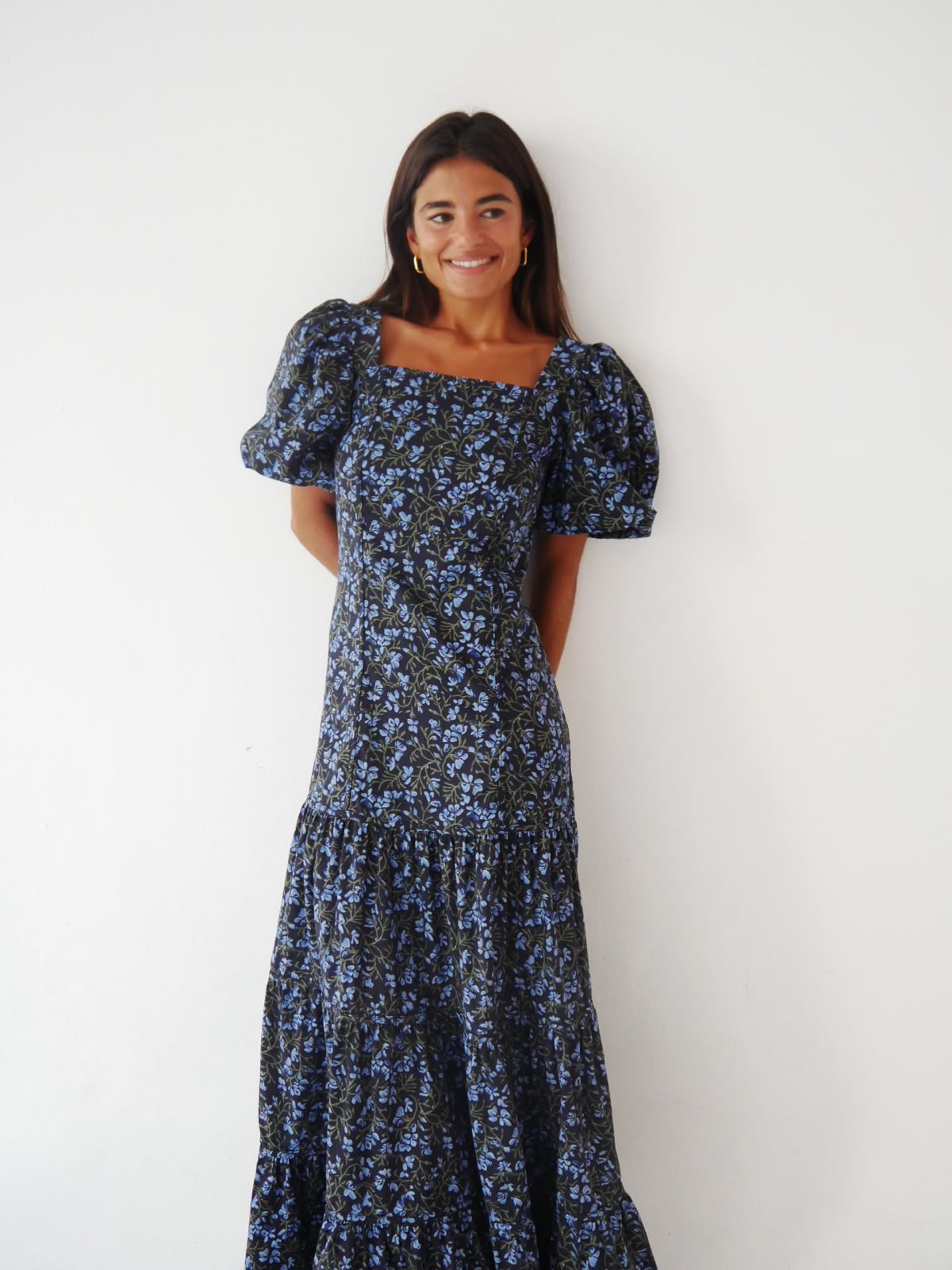 Mar Flores Green and Navy Dress