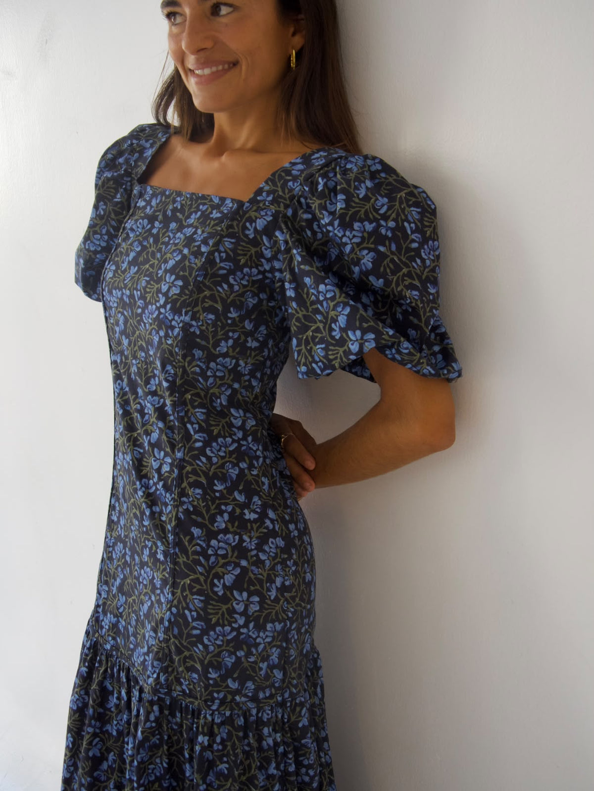 Mar Flores Green and Navy Dress