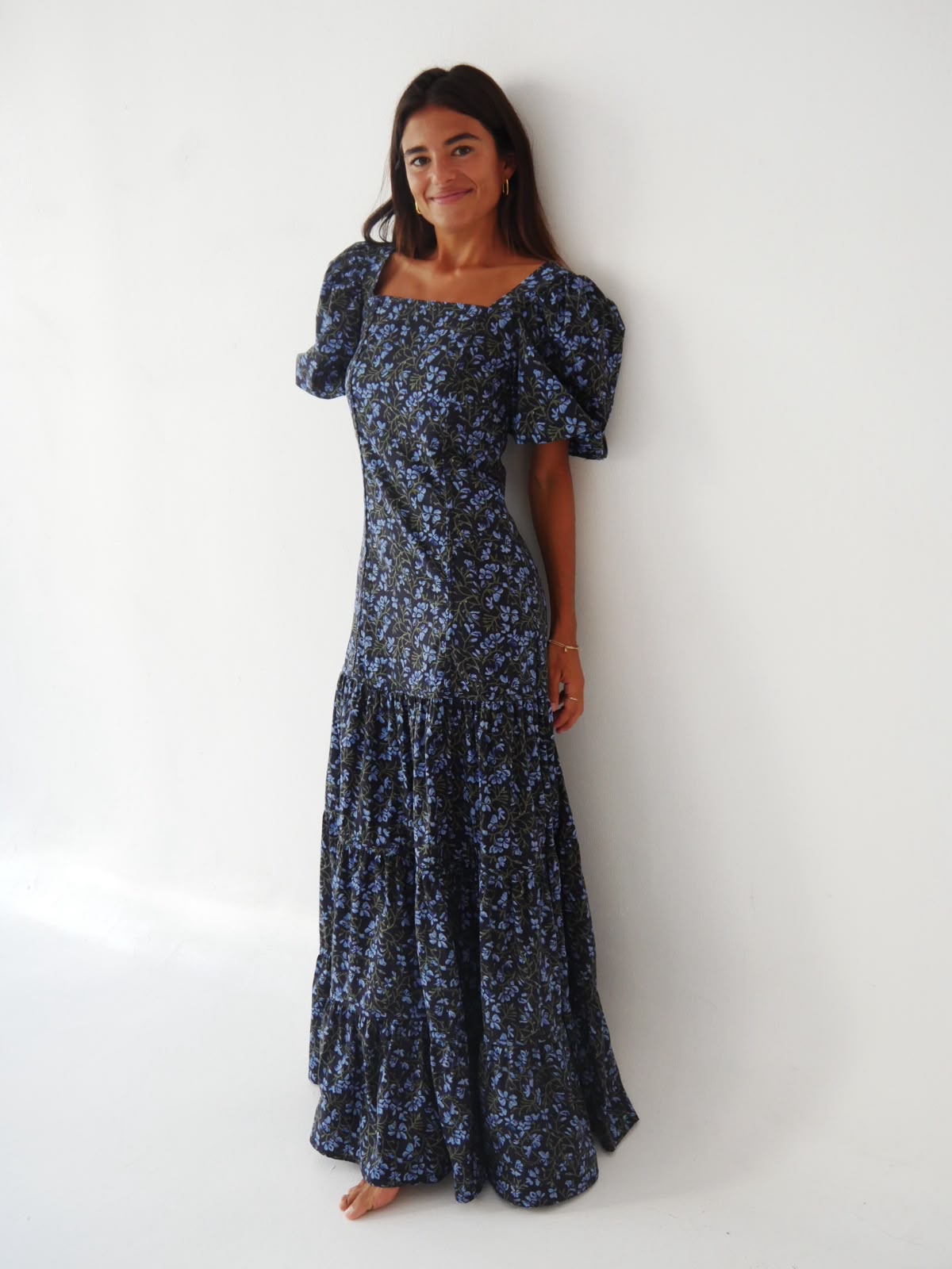Mar Flores Green and Navy Dress