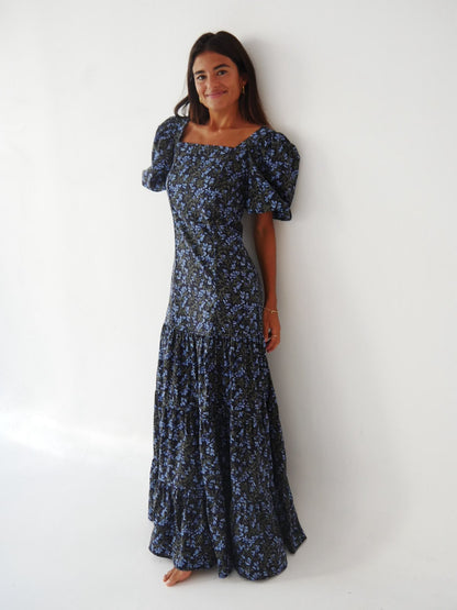 Mar Flores Green and Navy Dress