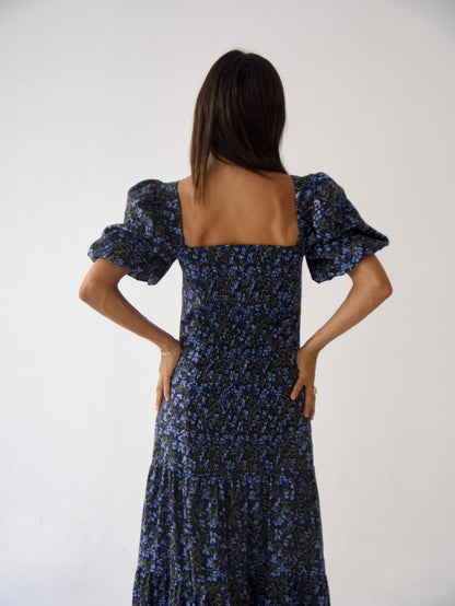 Mar Flores Green and Navy Dress