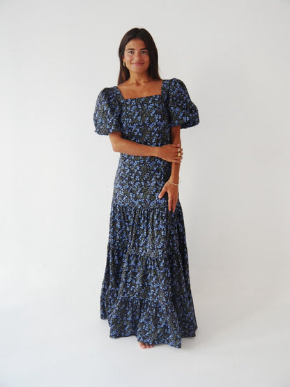 Mar Flores Green and Navy Dress
