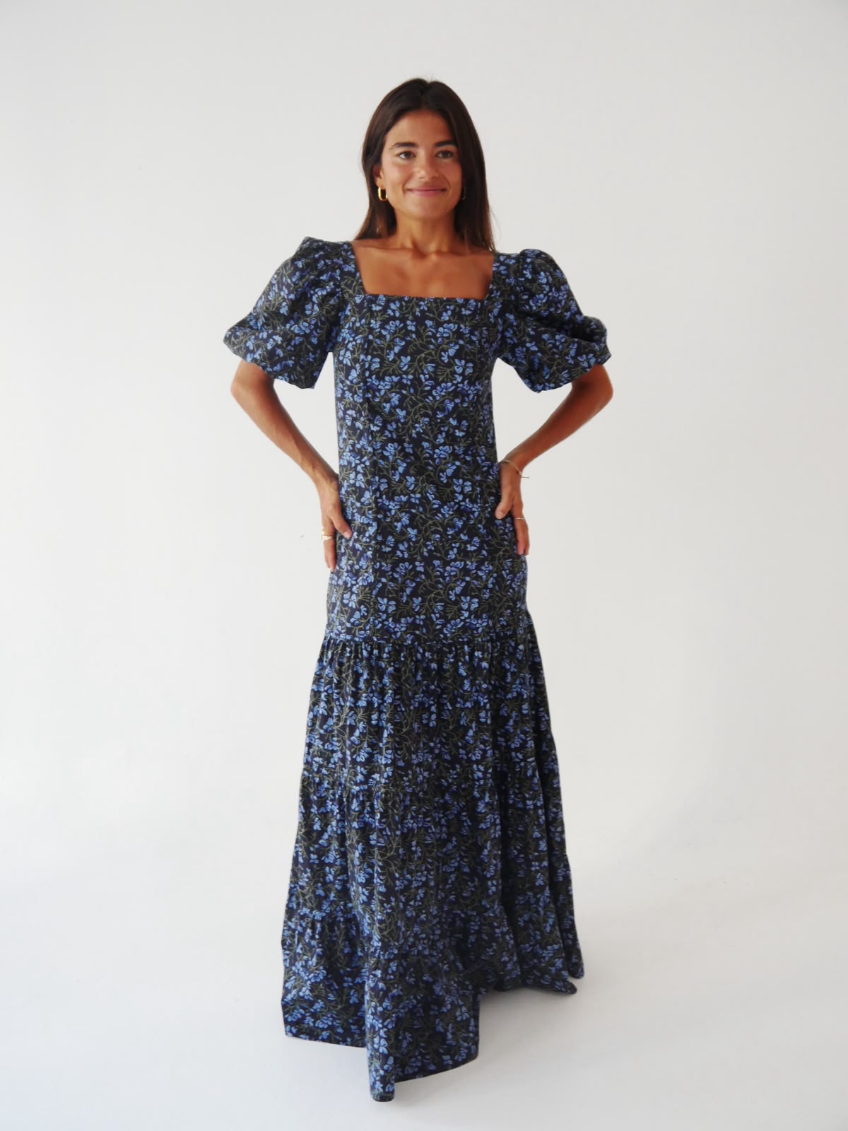 Mar Flores Green and Navy Dress
