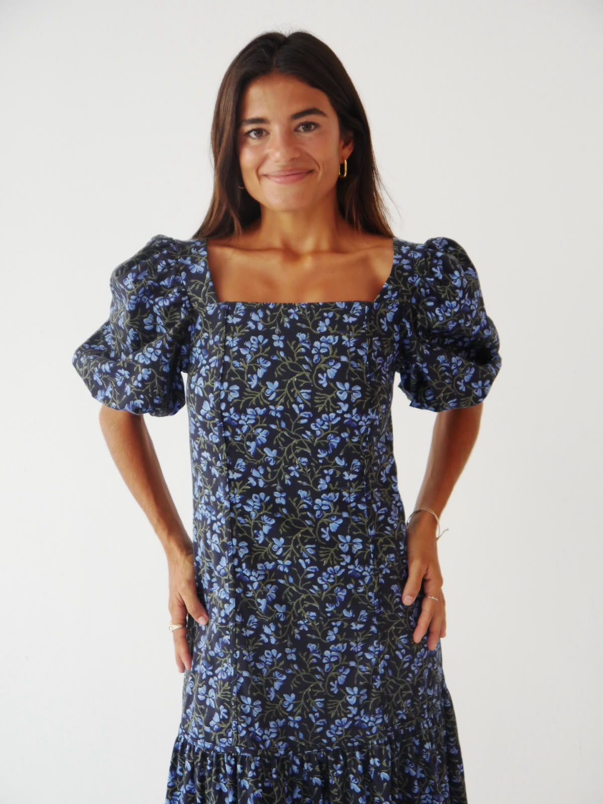 Mar Flores Green and Navy Dress