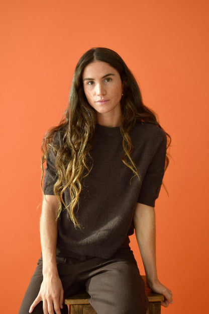 Chocolate Brown Knitted T-shirt