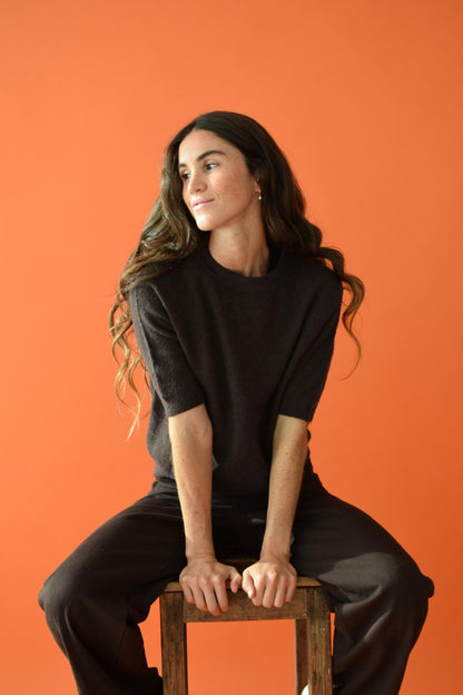 Chocolate Brown Knitted T-shirt