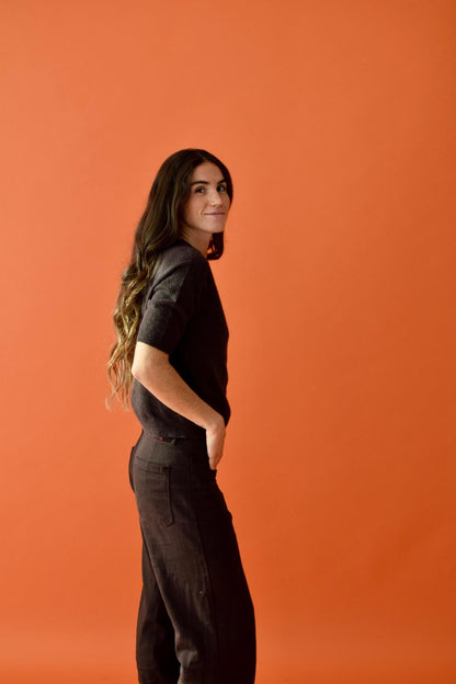 Chocolate Brown Knitted T-shirt