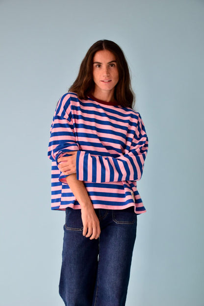 Camiseta Núria Azul y Rosa
