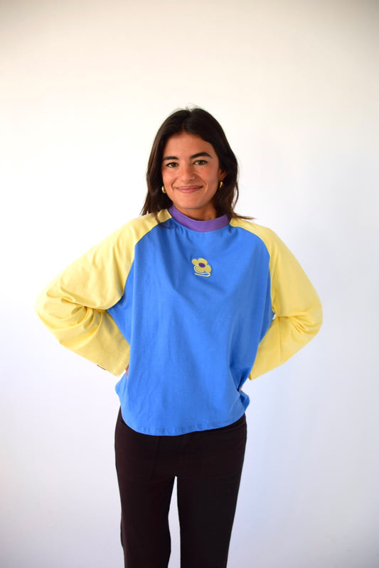 Camiseta Carlota Azul y Amarillo
