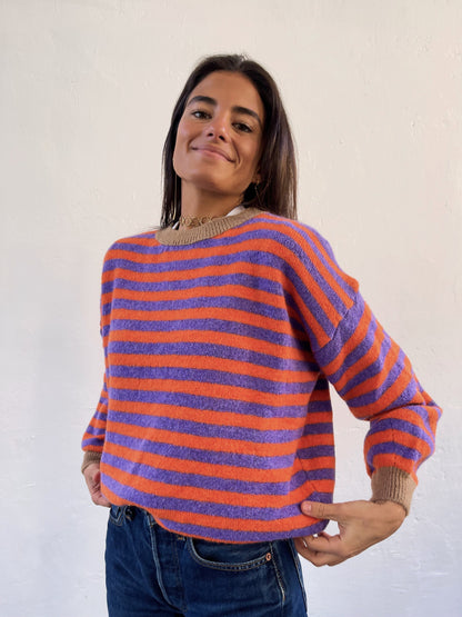 Pia Lilac and Orange Sweater