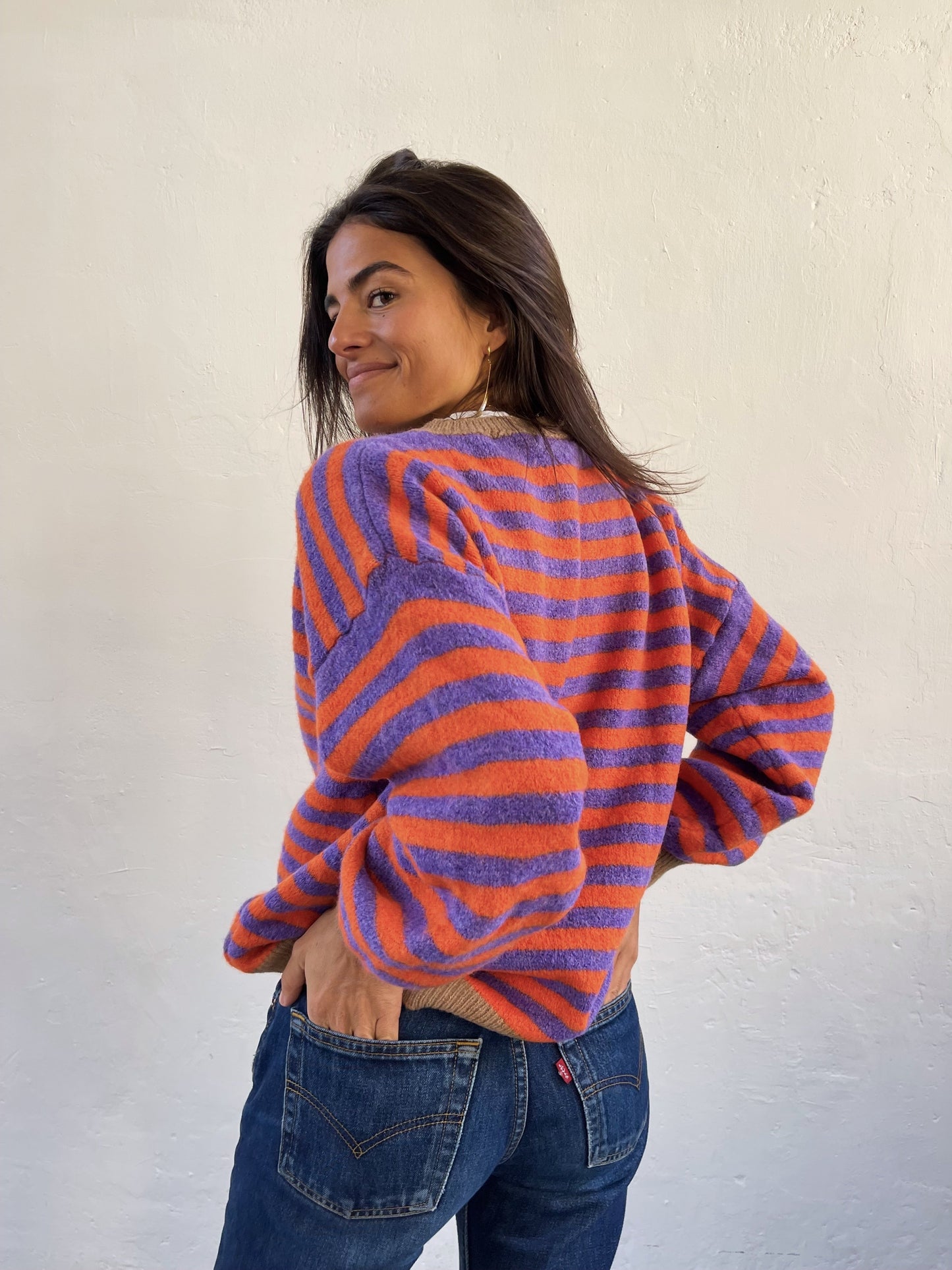 Pia Lilac and Orange Sweater