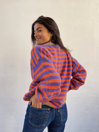 Pia Lilac and Orange Sweater