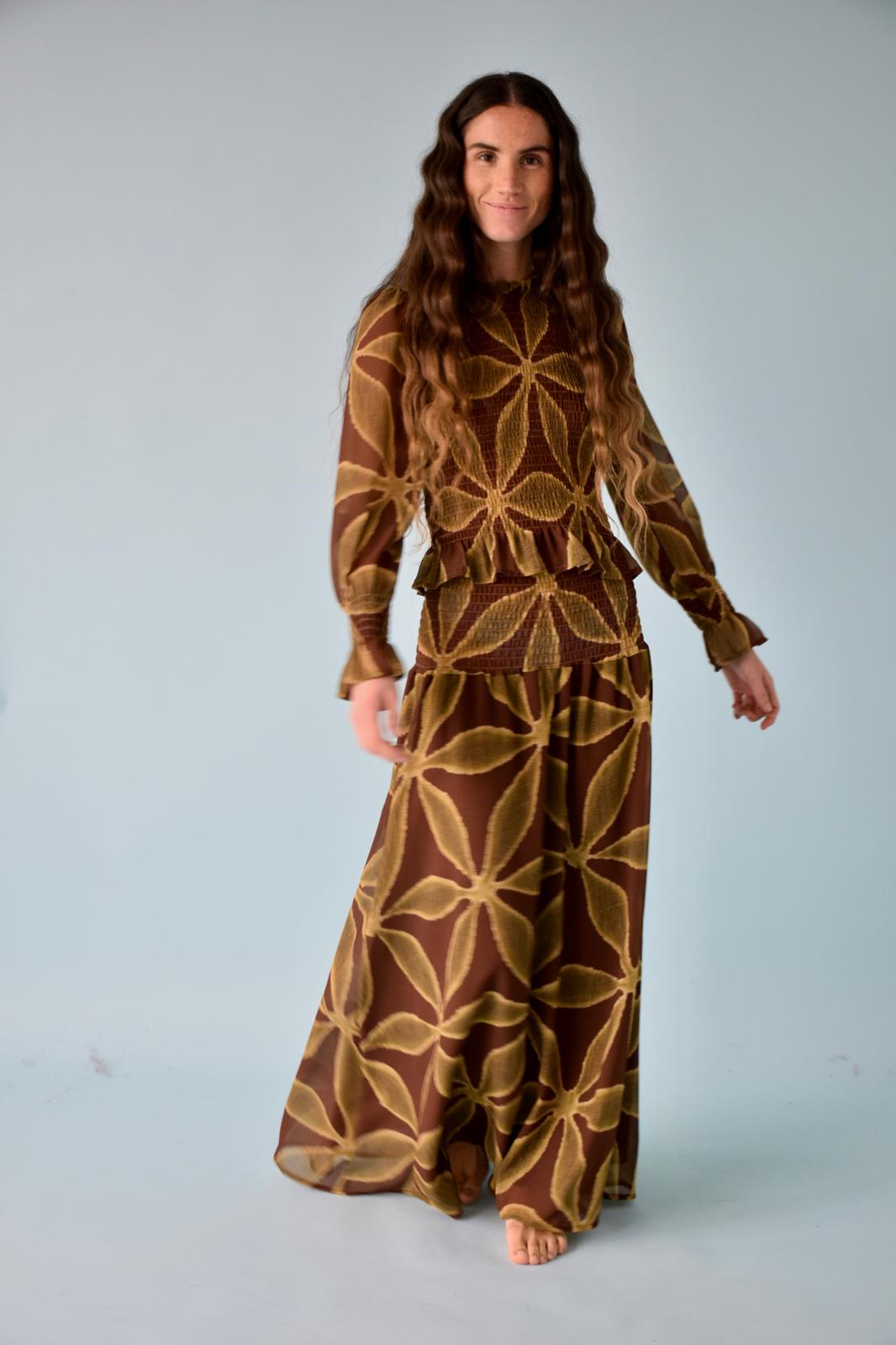 Falda Trébol Verde y Marrón