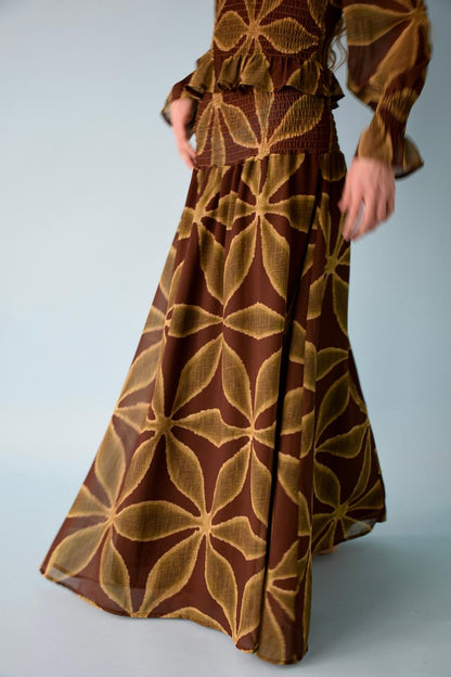 Falda Trébol Verde y Marrón