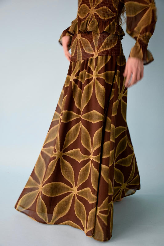 Falda Trébol Verde y Marrón