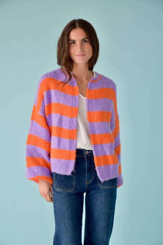 Aura Lavender and Orange Cardigan