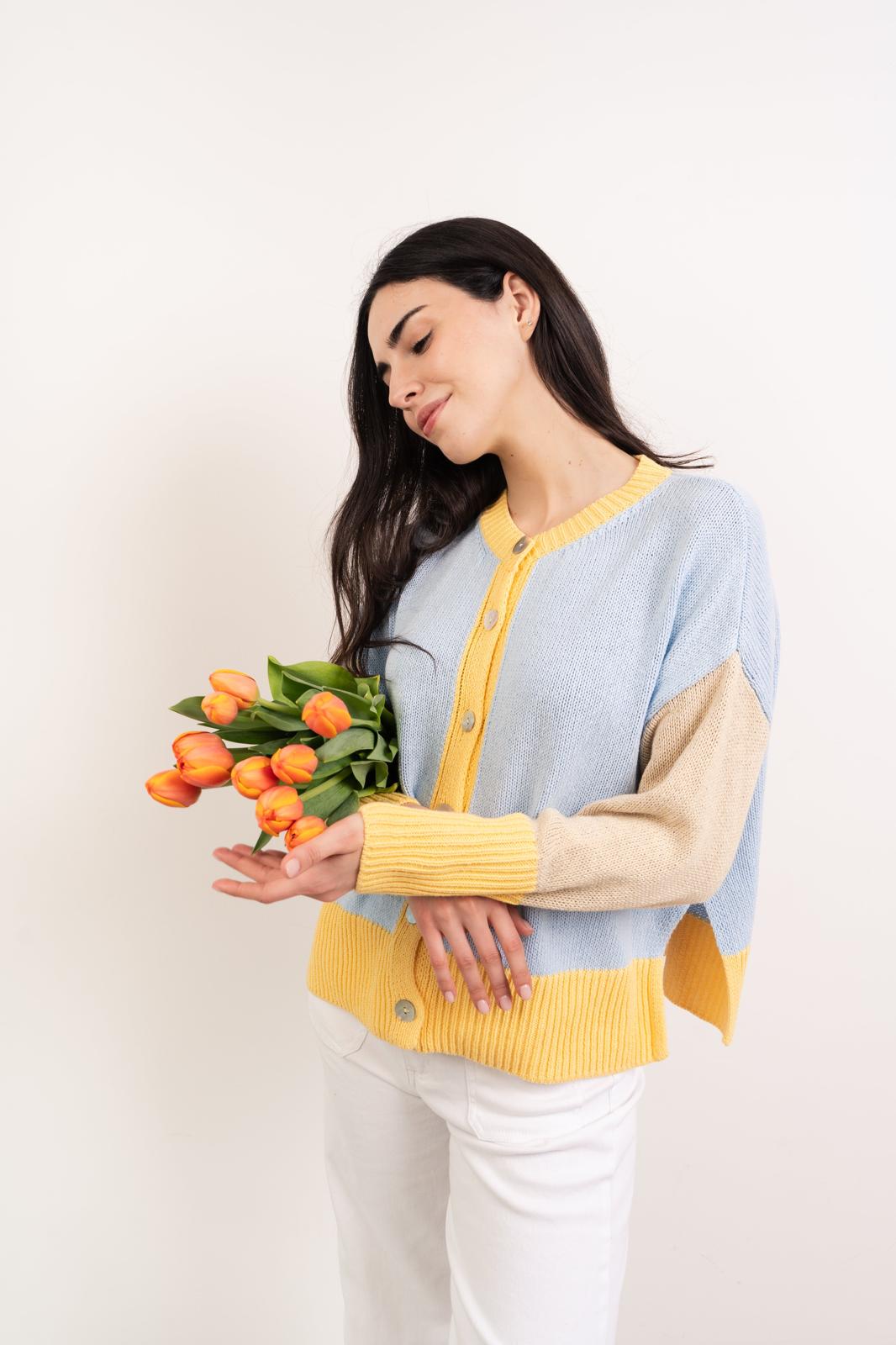 Leti Yellow Cotton Cardigan