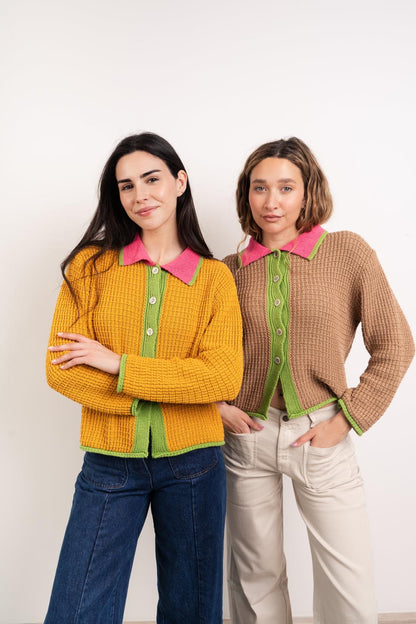 Tina Mustard Cotton Cardigan