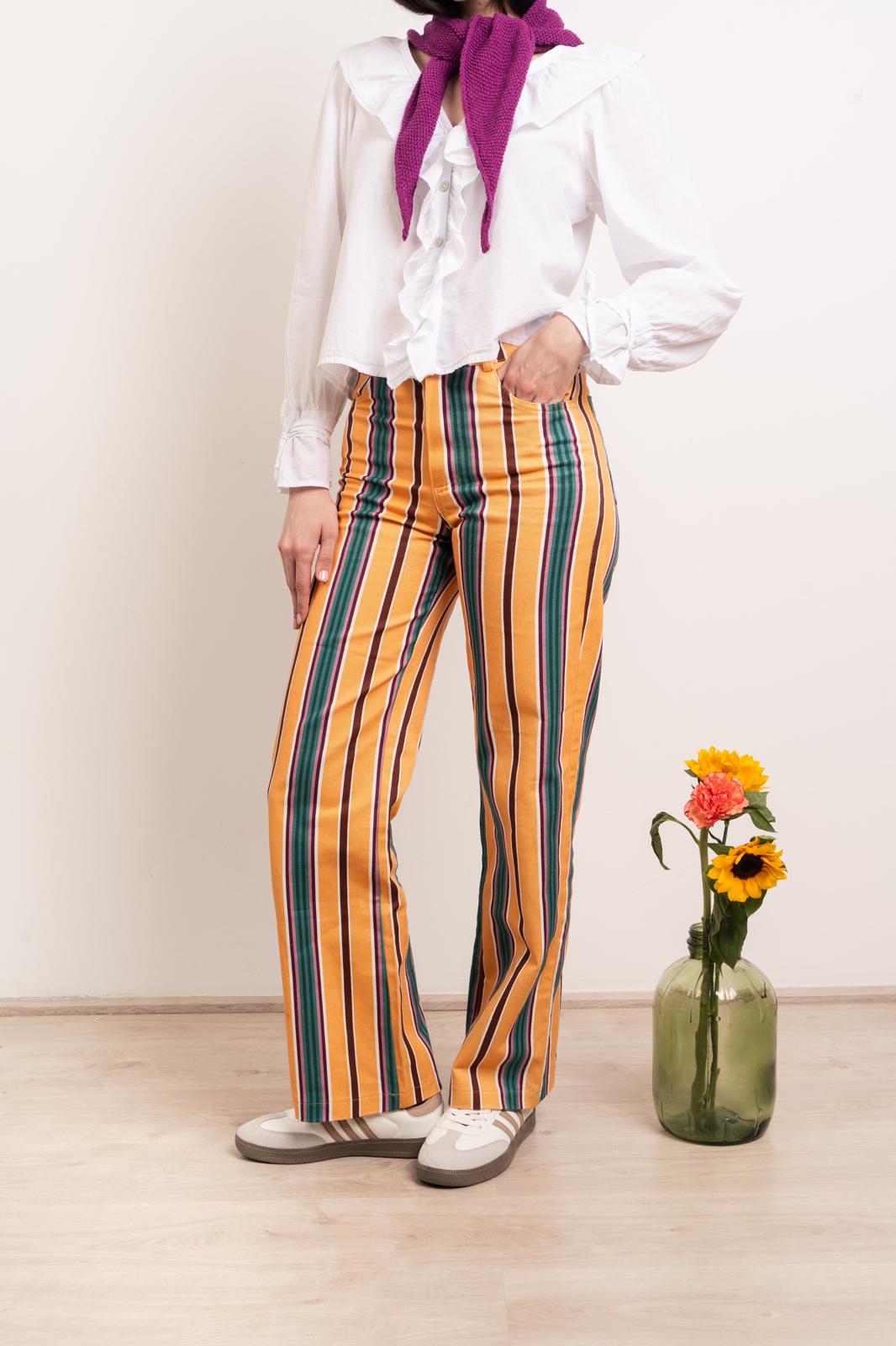 Inés Striped Yellow Jeans 