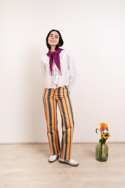 Inés Striped Yellow Jeans 