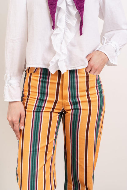 Inés Striped Yellow Jeans 