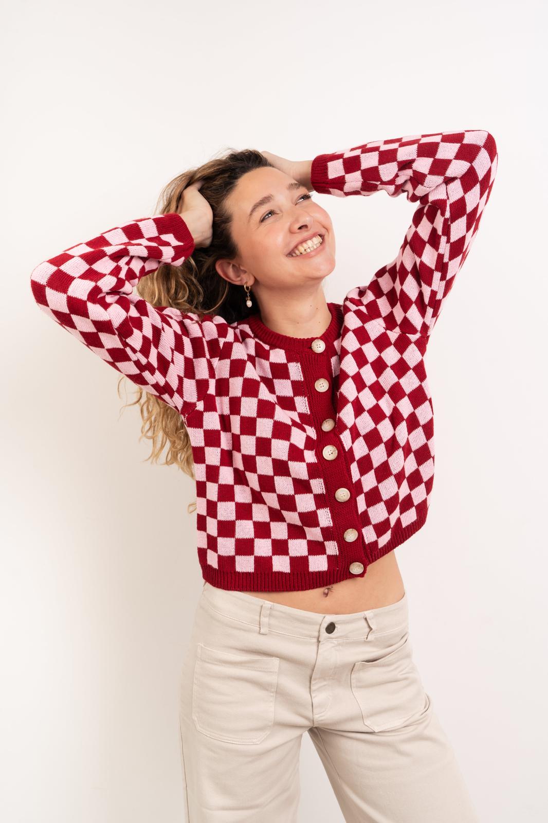 Martina Pink Cotton Cardigan