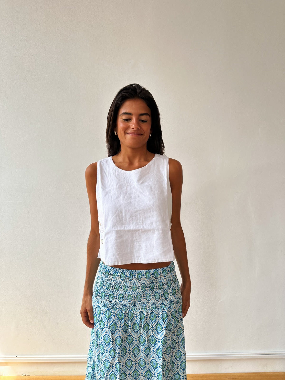 Top Claudia Blanco Lino