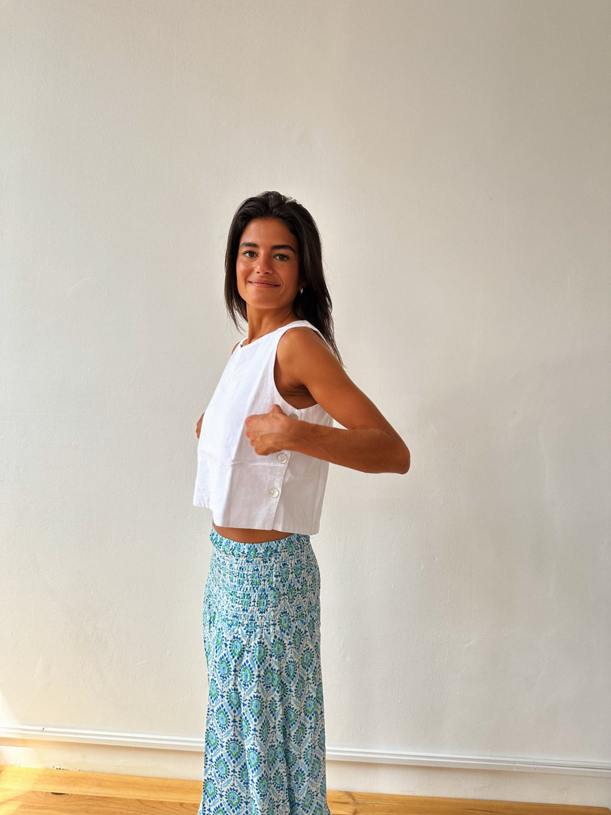 Top Claudia Blanco Lino