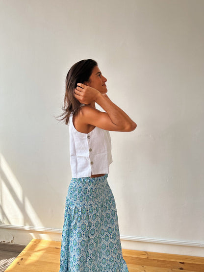 Top Claudia Blanco Lino