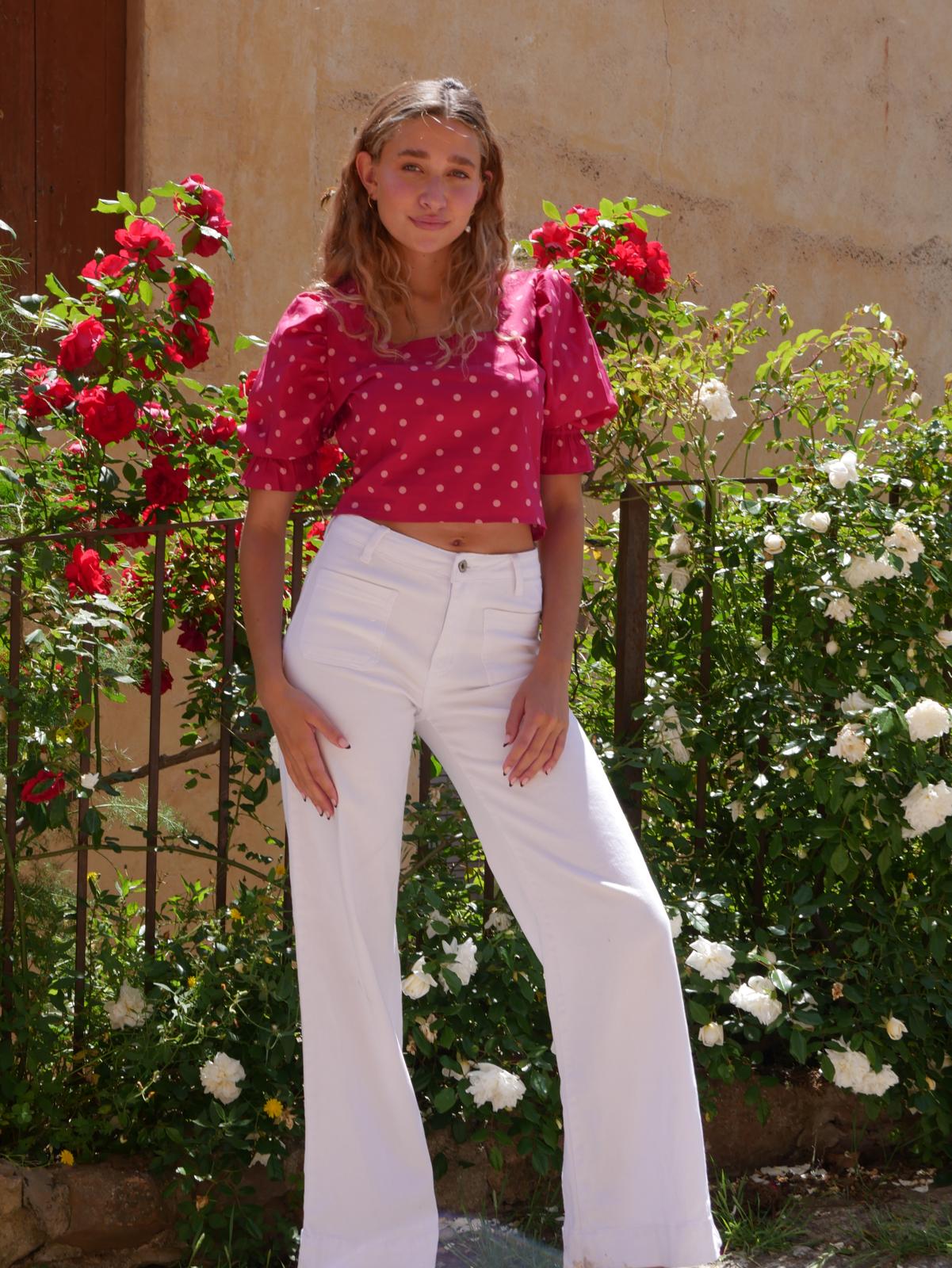 Blusa Carmi Lunares Burgundy