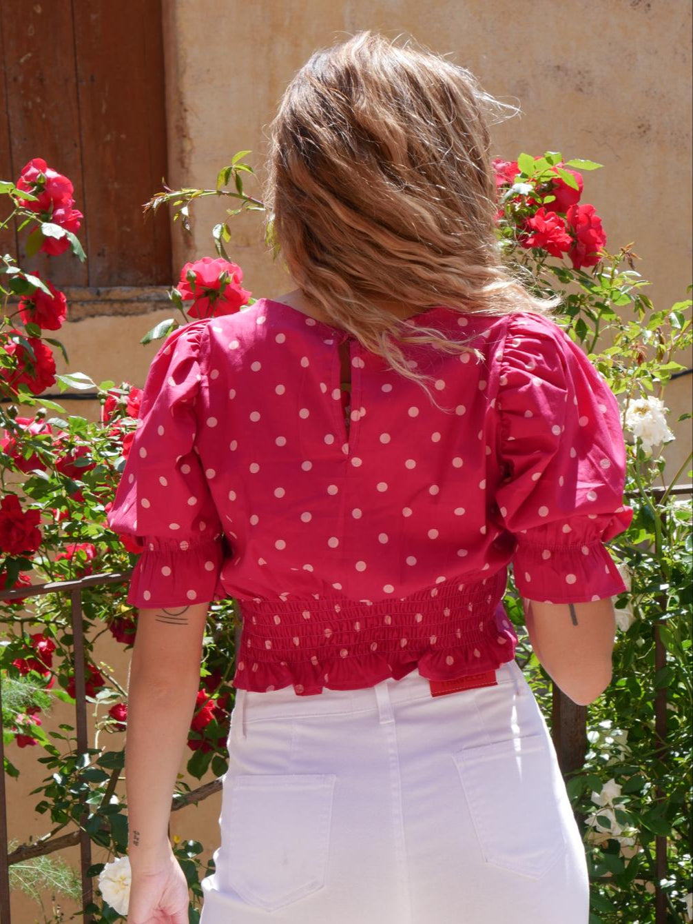 Blusa Carmi Lunares Burgundy