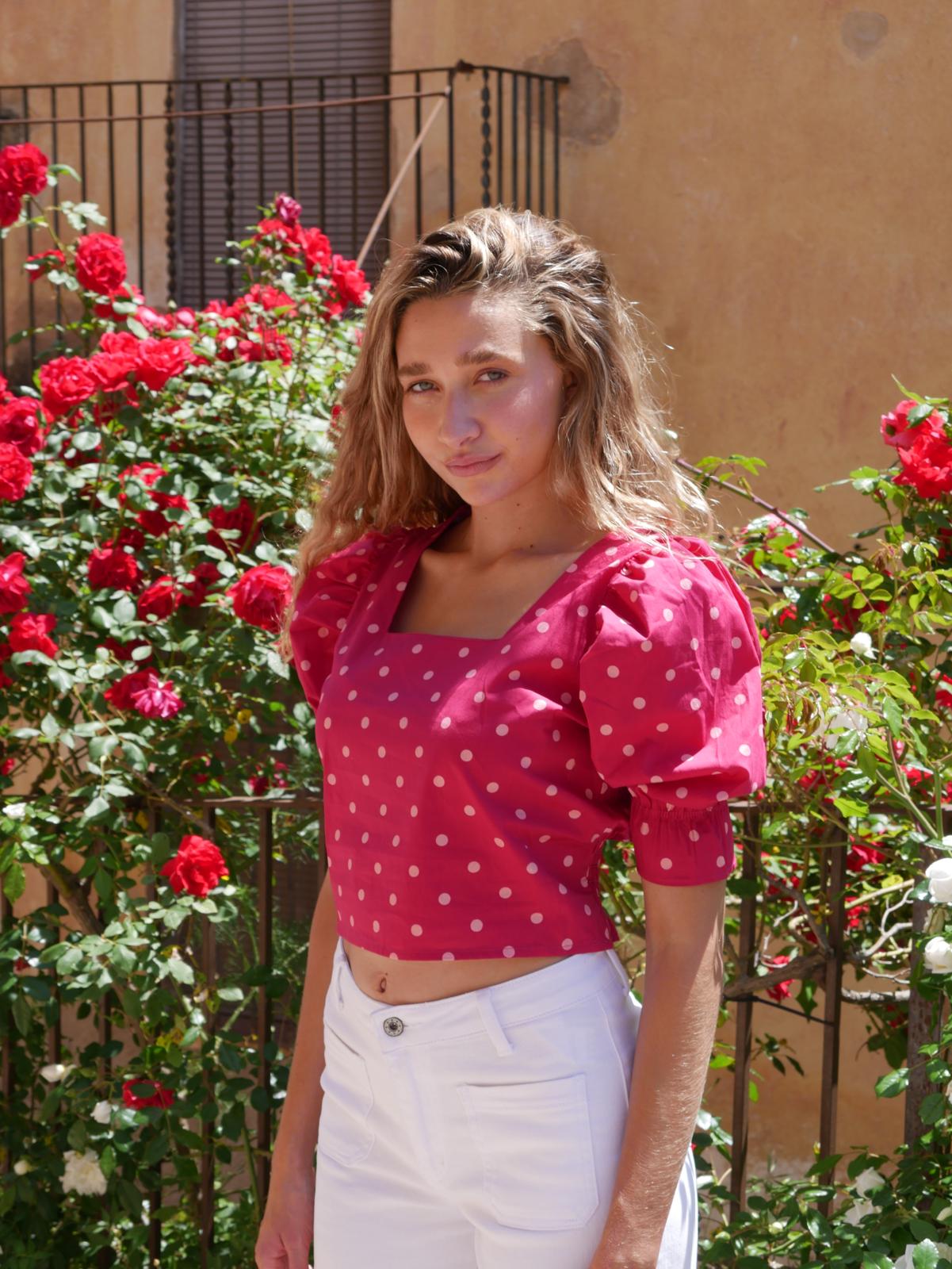 Blusa Carmi Lunares Burgundy