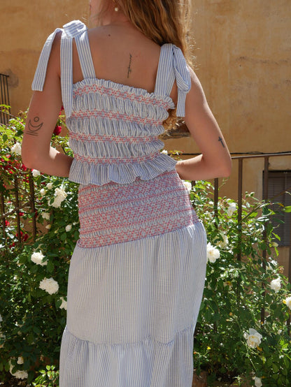 Light Blue Striped Lina Skirt