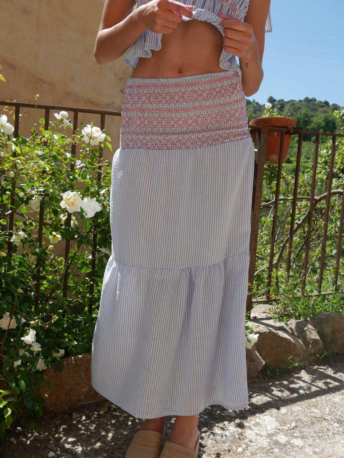 Light Blue Striped Lina Skirt