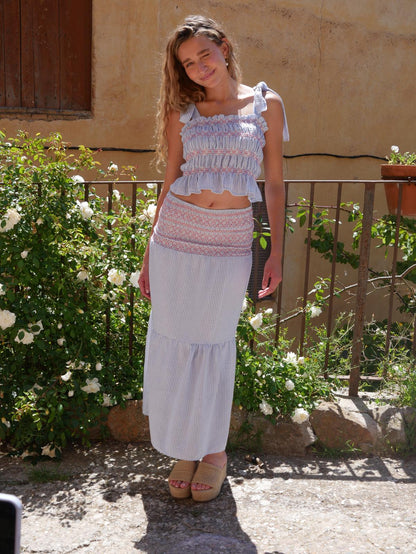 Light Blue Striped Lina Skirt
