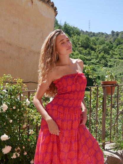 Vestido Casiopea Naranja Lino