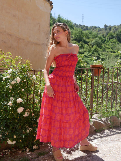 Vestido Casiopea Naranja Lino