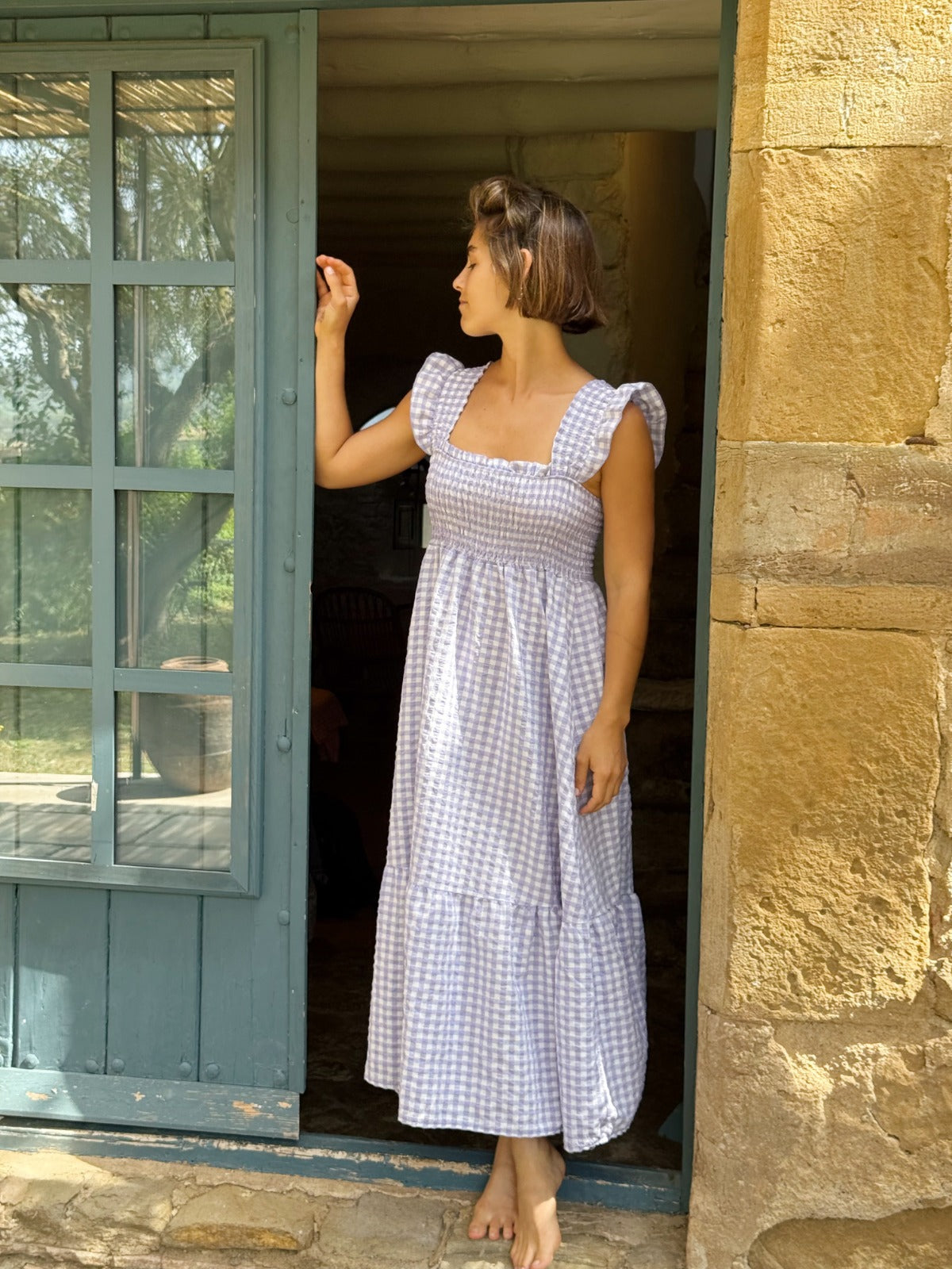 Vestido Amaia Vichy Lavanda