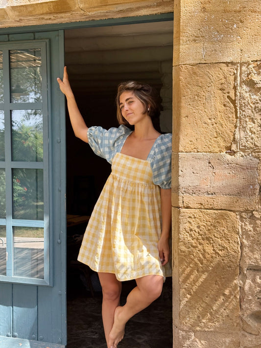 Vestido Maca Amarillo y Azul