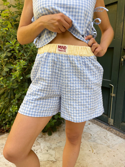 Short Mina Azul y Amarillo