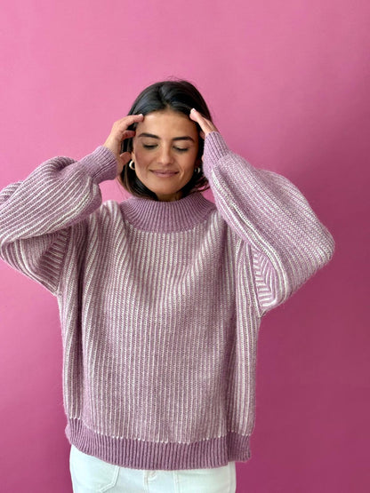 Jersey Emma Malva y Beige