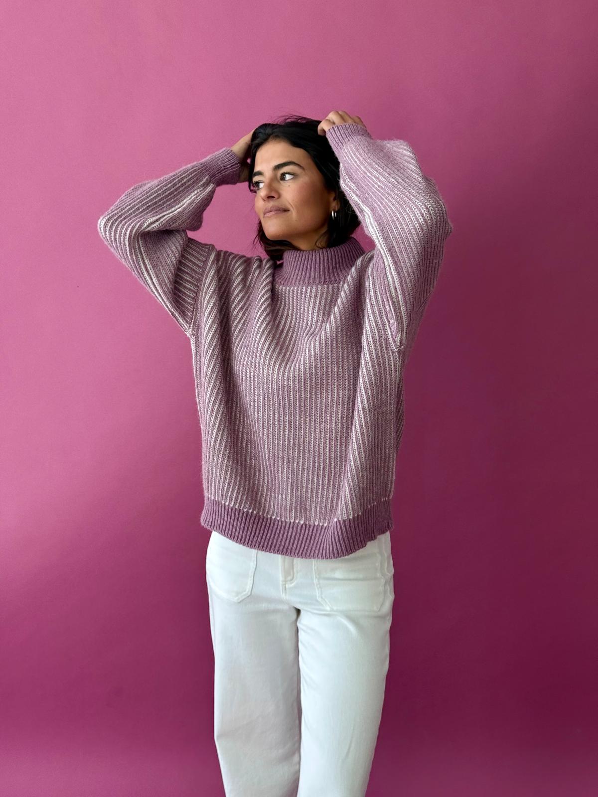 Jersey Emma Malva y Beige